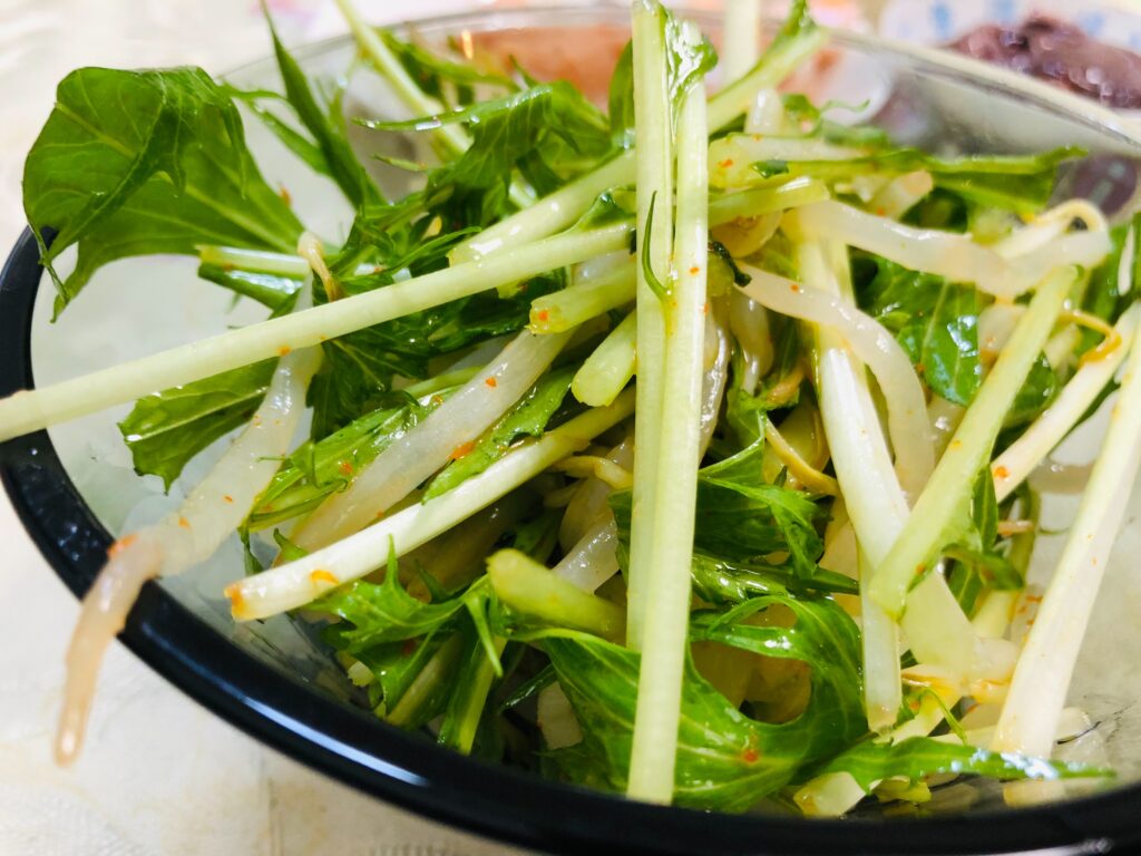 水菜サラダ　中華風