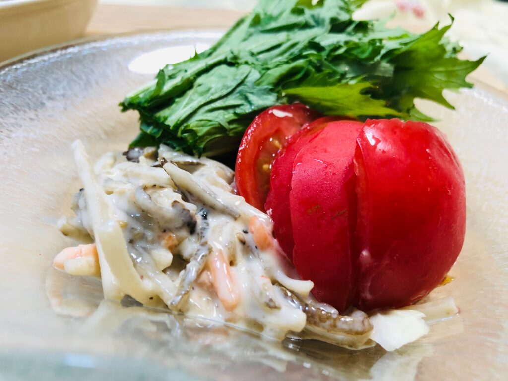 サラダ　牛蒡・トマト・水菜